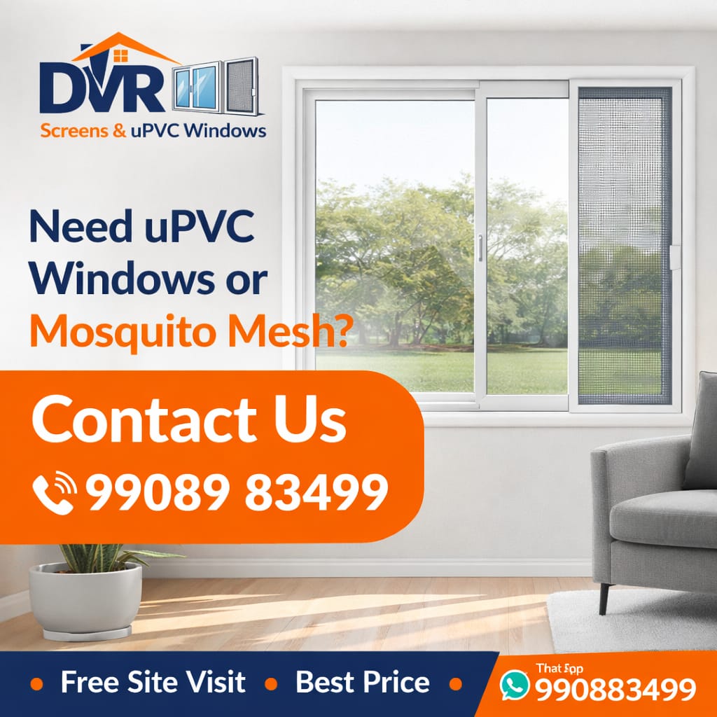 uPVC windows installation in Hyderabad by DVR Screens